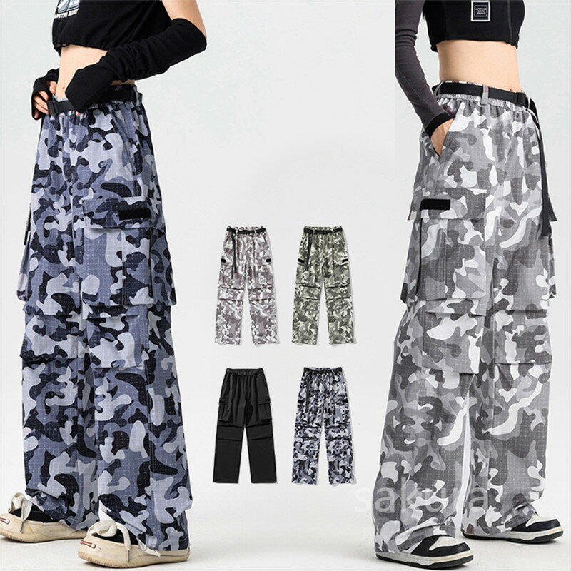ミリタリーパンツ カーゴパンツ レディース メンズ ストレート ワイド ロングパンツ 迷彩 カモフラ ミリタリー アウトドア カジュアル ズボン ワイドシルエット 大きいサイズ ずぼん ジーンズ アメカジ 無地 裏起毛 春秋冬