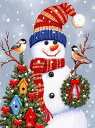 ダイヤモンドアート キット 雪だるまと小鳥 クリスマス ツリー リース ダイヤモンドペインティング ダイアモンドアート セット ハンドメイド 手芸 趣味 プレゼント インテリア 送料無料