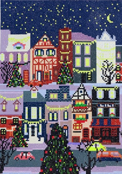ダイヤモンドアート クリスマス 聖夜の街 Christmas City 可愛い ダイヤモンドペインティング ビーズ刺繍キット セット ダイヤモンドフィックス ダイアモンドアート モザイク画 インテリア ハンドメイド 手芸 送料無料のサムネイル