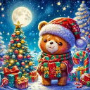 ダイヤモンドアート クリスマス 小熊のサンタクロース 可愛い 四角ビーズ ABビーズ ダイヤモンドペインティング キット ビーズ刺繍キット セット ダイアモンド...