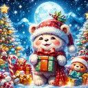 ダイヤモンドアート クリスマス 白熊のプレゼント 可愛い 四角ビーズ ABビーズ オーロラビーズ ダイアモンドアート ダイヤモンドペインティング キット ビーズ...