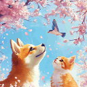 ダイヤモンドアート キット 四角ビーズ お花見 桜 犬 猫 鳥 春 ABビーズ スクエア ダイアモンドアート ダイヤモンドペインティング ビーズ 刺繍キット セット オーロラビーズ 可愛い 送料無料