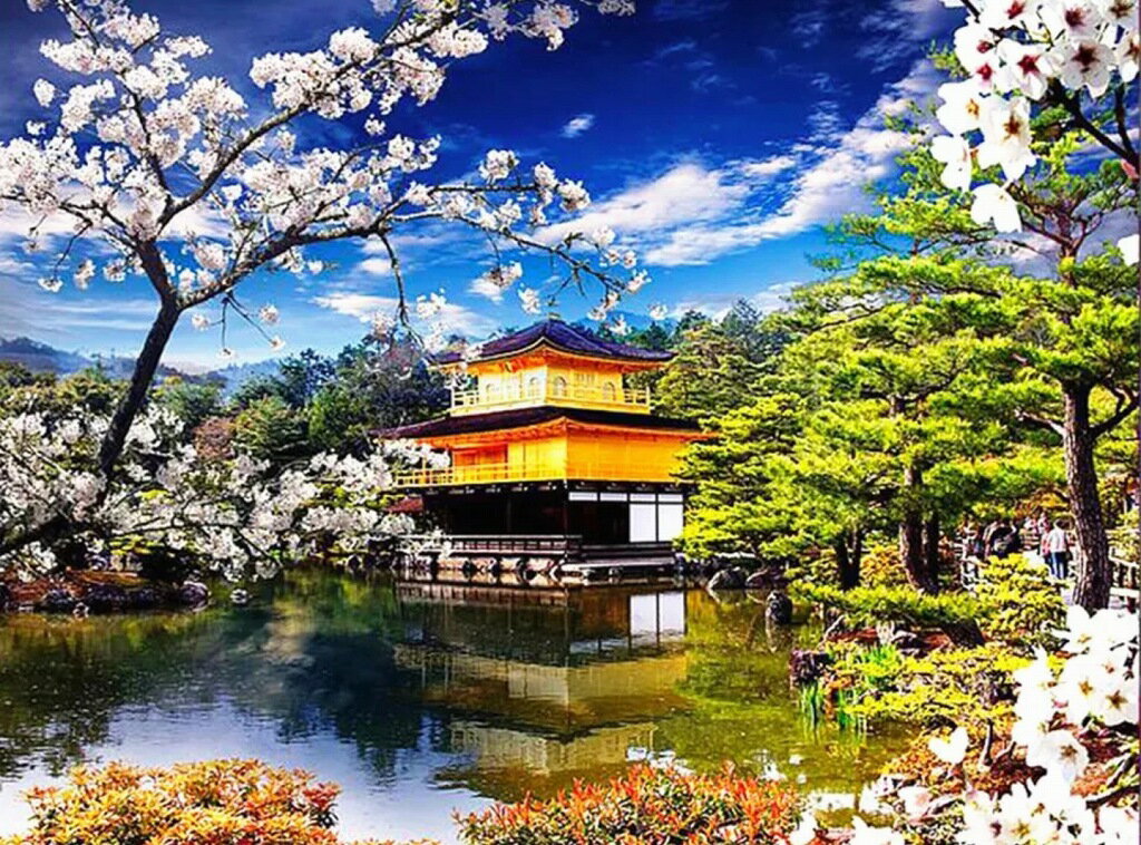 大型 上級者 ダイヤモンドアート キット 50×40 京都 金閣寺 日本 和風 美しい風景 ダイアモンドペインティング セット 中級者 ビーズ刺繍キット インテリア 絵画 ハンドメイド クロスステッチ 工作 手芸 送料無料のサムネイル