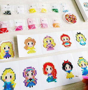 ダイヤモンドアート シール ステッカー 初心者 プリンセス 姫シール10枚セット ダイヤモンドペインティング 趣味 ハンドメイド 工作 ダイアモンドアート ダイヤモンドフィックス 子ども ワークショップにも 手芸 送料無料