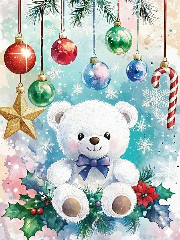 ダイヤモンドアート キット 四角ビーズ クリスマス テディベア ダイアモンドアート ABビーズ スクエア ダイヤモンドペインティング ビーズ 刺繍キット セット オーロラビーズ 送料無料