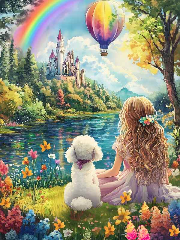 ダイヤモンドアート キット 四角ビーズ 40×50 Best Friends 虹のむこうの約束 ダイ ...