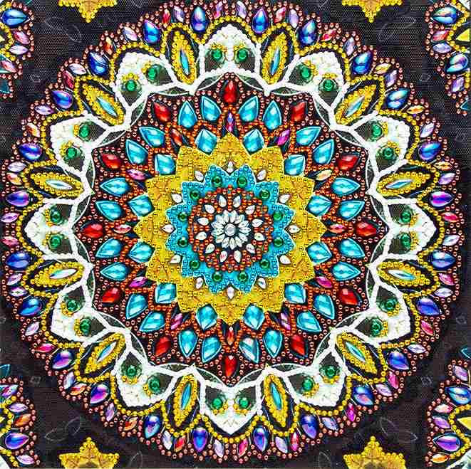 Rakuten - ダイヤモンドアート キット ラメビーズ 万華鏡 Kaleido-Flower 初心者 部分貼り 刺繍キット ダイヤモンドペインティング キット ダイアモンドアート 曼陀羅 まんだら ビーズ刺繍キット セット インテリア 趣味 ハンドメイド 手芸 送料無料