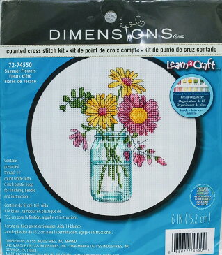 Dimensions クロスステッチキット 花瓶 花 初心者 初級 スターターセット 刺繍枠付き ディメンションズ 刺しゅうキット ハンドメイド 送料無料