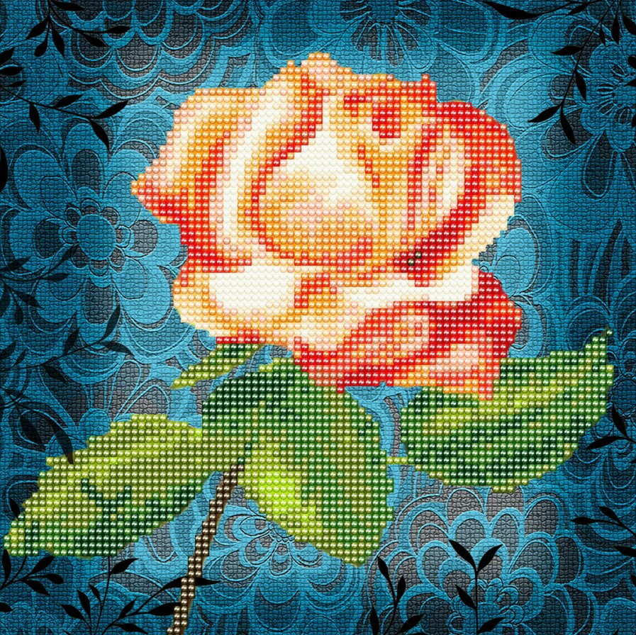【在庫一掃セール】 ダイヤモンドアート 初心者 初級 キット 部分貼り 薔薇 ダイアモンドアート ビーズ刺繍キット ダイヤモンドペインティング セット 送料無料