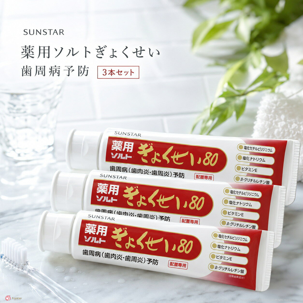 薬用ぎょくせい 80C サンスター リニューアル 新処方 ソルト ぎょくせい3本セット 塩歯磨き 練り歯磨き チューブ入り 歯周病 歯槽膿漏予防 マウスケア 口臭 口内殺菌 引き締め血行 抗炎症 歯がツルツル いい匂い SUNSTAR 送料無料 CPC さくらさく