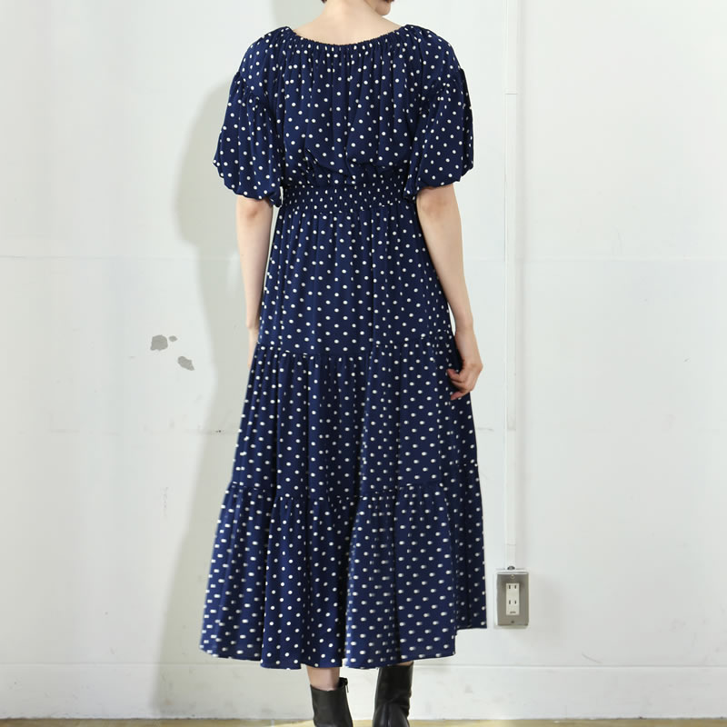 ワンピース ロングワンピース フレア 無地 パフスリーブ 半袖 美シルエット おしゃれ かわいい フレアワンピース ロング丈ワンピース Aライン マキシ丈 レディースファッション 春 夏 20代 30代 40代 50代