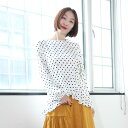大人かわいい 小さめ ドットシャツブラウス レディース 長袖 ノーカラーデザイン 前後アシンメトリー丈 ナチュラル スタンドカラー ワイド オールシーズン 後ろ...