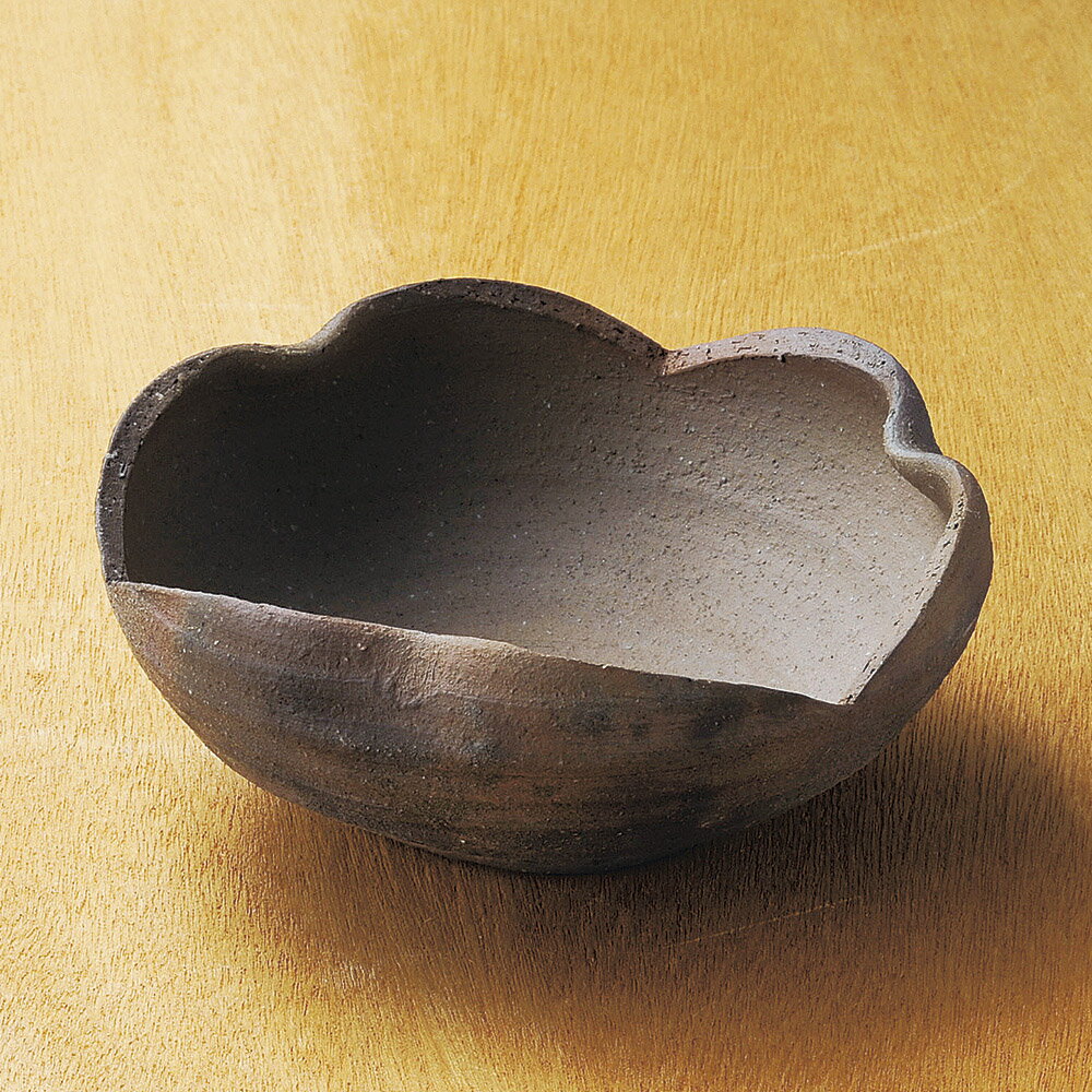 信楽 炭化窯変 15cm 向付 割山椒鉢　15x6.5cm 日本製