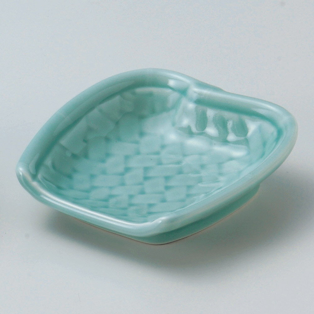 青磁 11cm 唐箕型小鉢 11x11x3.3cm 日本製松花堂弁当箱対応食器