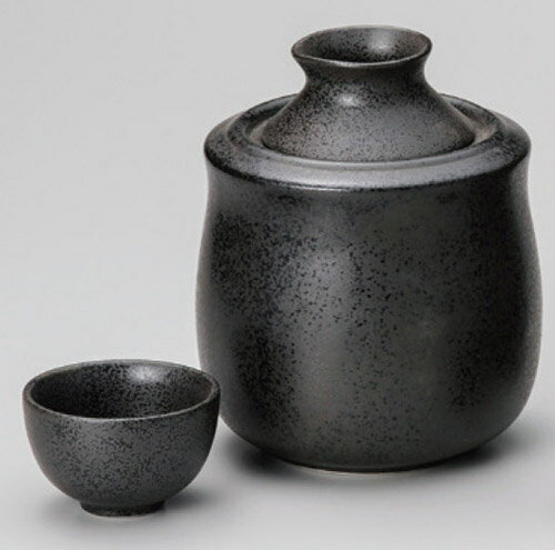 黒結晶 保温機能付 310cc 酒燗器セット 大(徳利+カバー+さかづき付)日本製 お酒を愉しむ日本酒の燗付け器 保温器家呑み 毎日の晩酌に お酒好きのプレゼン...