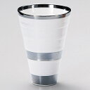 300cc プラチナライン(白) ビアカップ8.5x12cm 日本製 生ビール ピルスナー ビアカクテル 芋焼酎300〜400cc大き目フリーカップ