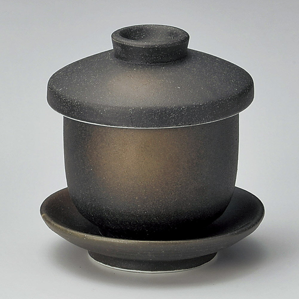 備前吹 170cc 受け皿付 蒸し茶碗7.2x8.5cm 皿径9.2cm 日本製ヘルシー具だくさんの茶碗むし 温かい蒸し..