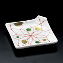 11cm 赤網掛 角折れ 四角皿10.8x10.8x3.2cm松花堂弁当箱対応和え物 お浸し お惣菜 炊きもの 煮物 お漬物 果物 和菓子 水菓子渕のつまみで持ちやすい 便利な正角皿