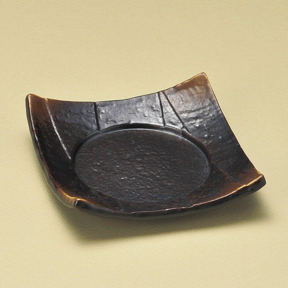 焼締 11cm 四方皿 11.1x11.1x2.6cm　和え物 お浸し お惣菜 漬物 果物 和菓子 水菓子便利な取り皿　銘々皿　松花堂弁当箱対応　蒸し碗の受け皿にも