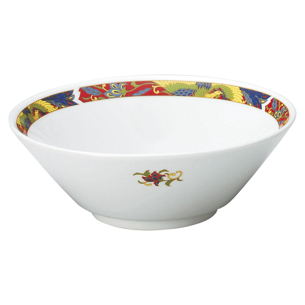 乐天商城 - 万彩鳳 19.5cm ラーメンどんぶり 切立丼19.5x7cm 丈夫な業務用中華食器日本製