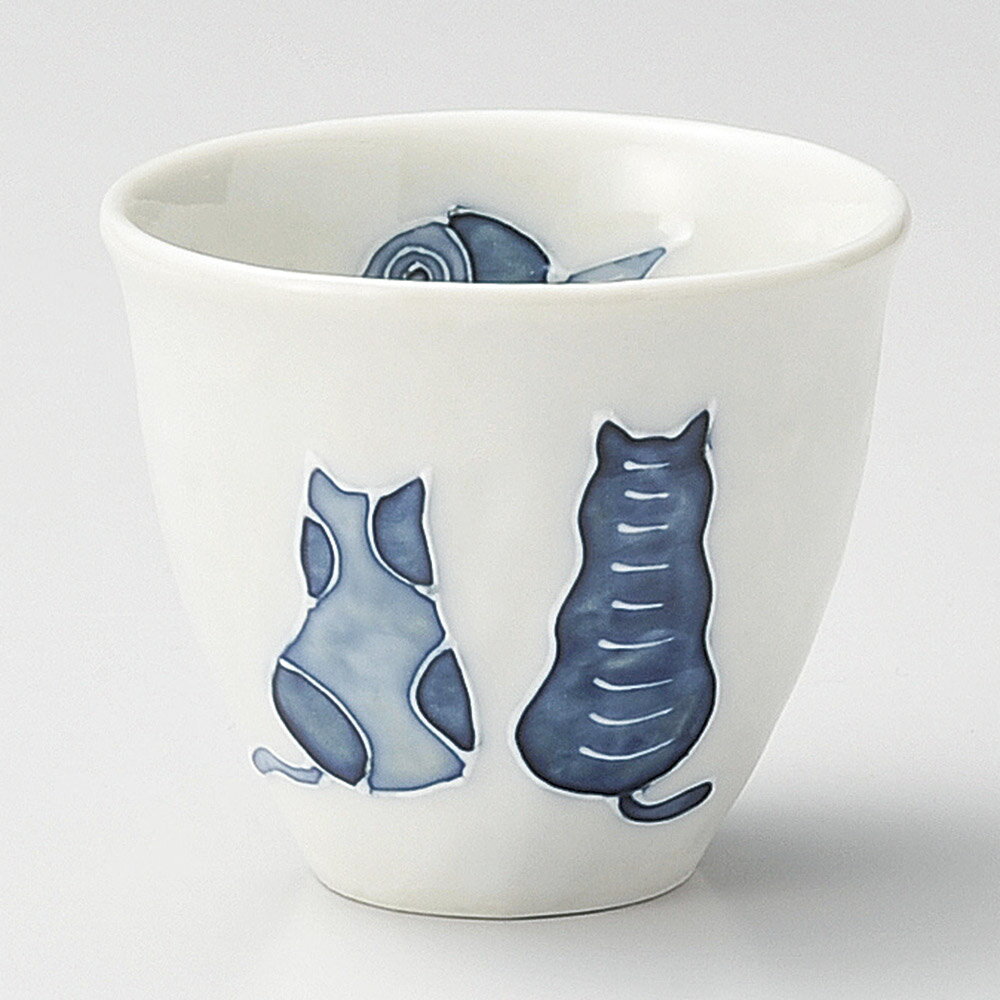 考えるねこゆのみ8.5x7cm20...