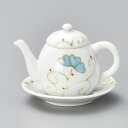 有田焼 水色花 しょうゆ入 (受け皿付き) 70cc 受皿9.3x1.7cm 醤油さし 汁次 ソース入れ(3)