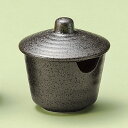 鉄釉 辛子入れ 蓋付容器6x5.5x6.3cm 日本製 業務用カスター 調味料入れ からし 七味 にんにく 豆板醤 辛味噌 卓上 薬味壺 蓋付ミニつぼ 薬味入れ