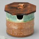 木蓋付 荒土織部 漬物つぼ9x7.5cm 口切あり の薬味つぼ 蓋付かめ 調味料容器 梅干し にんにく ガリ ふりかけ日本製 卓上用品