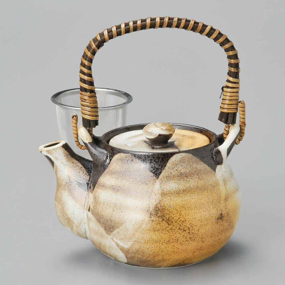 黄襷 750cc 4号土瓶（アミ付） 16x13x10cm　お茶ポット 急須 煎茶 ほうじ茶 ウーロン茶 中国茶 日本製..