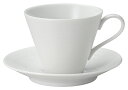 グラシア ビスク 230cc コーヒー&カプチーノ カップ&ソーサー特白磁カップL11.3xS9.1xH7.2cm ソーサー13.8xH2.3cm 繊美な彫刻 ビスク釉のモダン