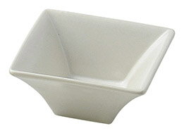 Mino Ware - 白マット釉 角膳 7cm 正角 反型 ミニボウル7.2x3.4cm 65cc 突出 香の物 お浸し 珍味 薬味 スパイス ジャム オイル ソース 和洋対応の小鉢 反型ボウル　日本製 美濃焼