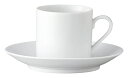 ノーブル 170cc 切立コーヒーカップ＆ソーサー ホワイト（特白磁）カップL9.2xS6.8xH6.7cm ソーサー14.2x2.3cm 端正なフォルムのC/Sが4色展開