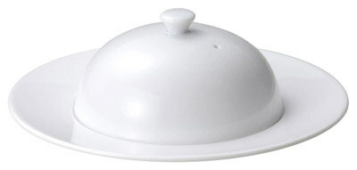 Cake Plates - マキシム 24cm 蓋付 オードブルプレート 皿23.8x2.7cm カバー 14.6x7.2cm 特白磁 日本製