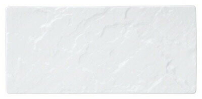 白メテオ 長角 26cm アミューズ レクタングル皿26.3x12x1.1cm石目の彫刻模様が美しい クールで格調高い..