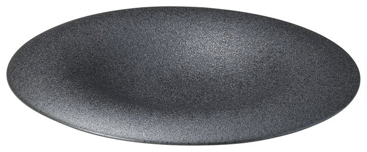 Metallic - モワール 銀鱗釉 24cm ミート皿 23.7cmx3cm日本製 優雅な曲線 洗練のフォルム個性的なデザインと和の釉薬の変形プレート