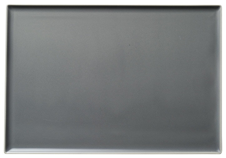 Square Plates - ラルジュ グレイ 33cm 角トレー & ワイドプレート 日本製の フルコース用食器 パーティー & アラカルト用フラットプレート