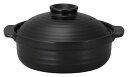 IHで使える 黒釉 9号 IHなごみ 深口土鍋付属プレート使用でIHコンロ対応 32.7x28.7x16cm 3000cc 日本製 美濃焼 直火でも使えます 安...
