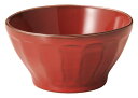 LAFERMe カフェオレボウル 赤13.5x7cm 500cc 日本製 美濃焼リムの削彫刻とゆらぎの陰影が美しいカフェ食器
