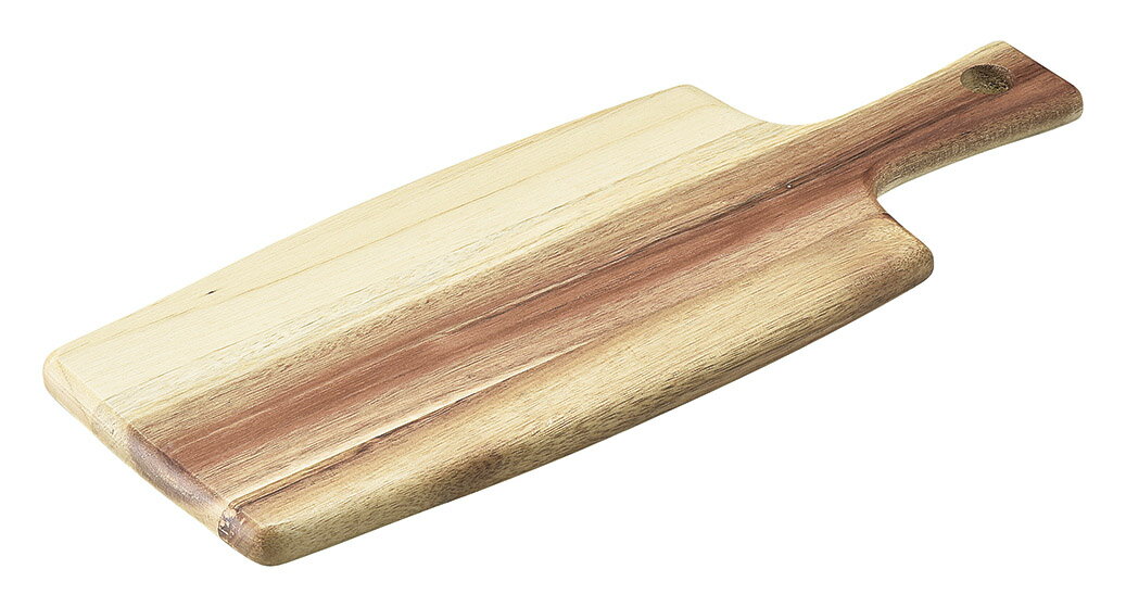 天然木 35cm 手付ボード 細長プレート 36.5x14x1.6cm 天然木のサービングボード 豪快な肉料理の演出に 木をそのまま生かしたダイナミックな器 輸入品オードブル盛り合わせ チーズ ソーセージ ワイルドなジビエ料理