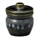 蓋付 40cc 豆壺 織部釉 5.5x6cm 約40cc 小さな薬味壺 蓋物 調味料容器 日本製