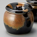 さじ穴有り 天目結晶 3号 かめポット たれつぼ 11x9.5cm 約350cc 日本製の蓋つき甕 みそ 薬味の保存容器蓋物 カメ 薬味入れ ソース タレ入れ 日本製