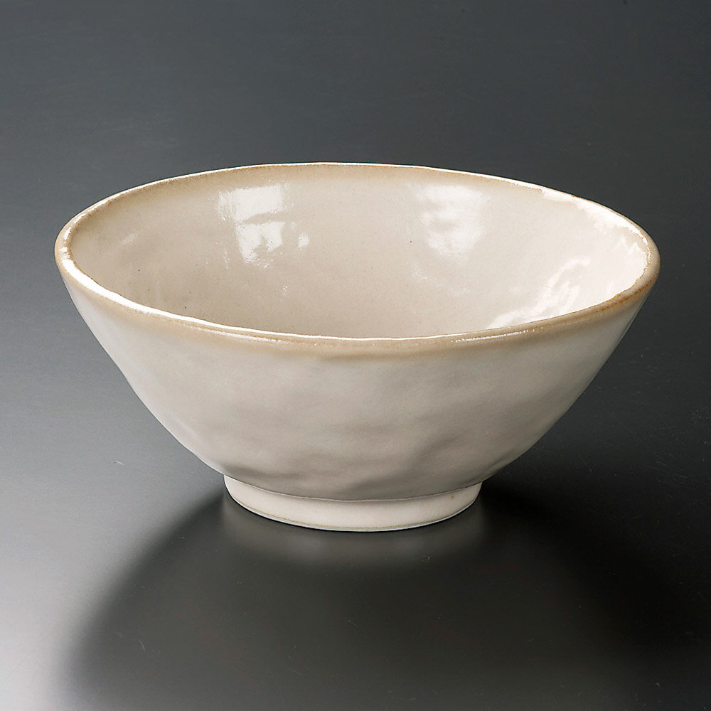 粉引手ひねり19cmラーメン丼19...