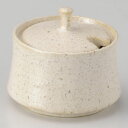 白釉 からし入れ (さじ穴あり)6.7x6cm 日本製 業務用カスター 調味料入れ からし 七味 にんにく 豆板醤 辛味噌 卓上 薬味壺 蓋付ミニつぼ 薬味入...