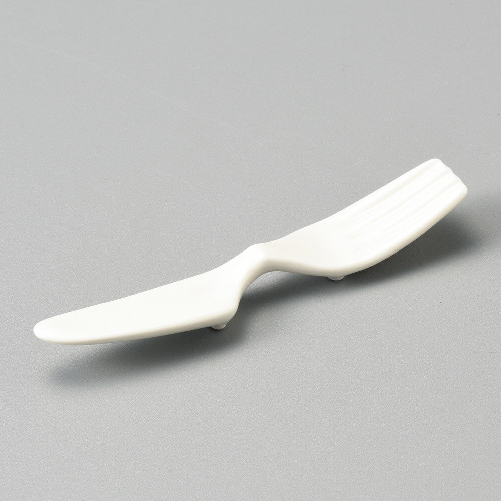 白 ナイフ＆フォーク カトラリーレスト　9.8x1.8x1.5cm　日本製