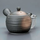 黒伊賀 珠急須 （かご網付） 9x9cm 230cc　ティーポット 煎茶 緑茶 ほうじ茶 中国茶 紅茶 日本製