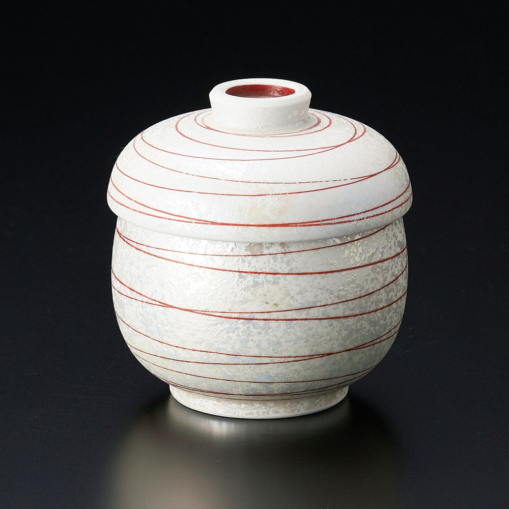 有田焼 朱渦線 真珠むし碗 7x7.8cm 約130cc　 茶碗蒸しのうつわ蓋もの 蒸しもの 煮物碗 茶碗蒸し むし..