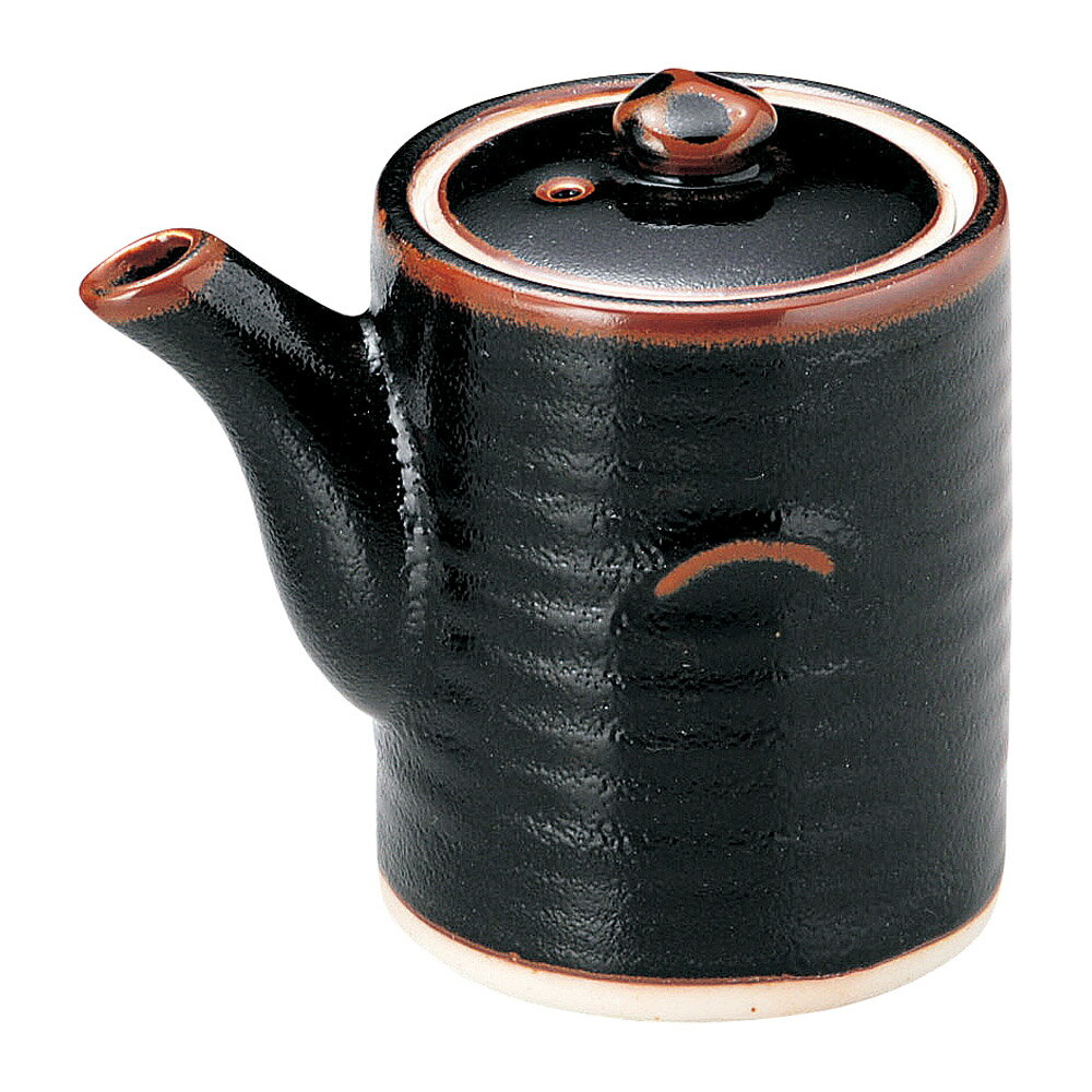 柚子天目釉 400cc 汁次 (手無し）　12.7x8.7x12.3cm 約400cc 日本製 鍋用品 小物