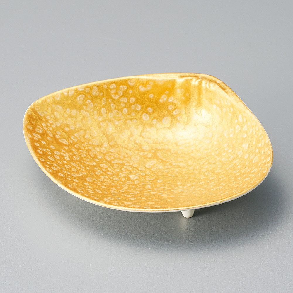 金彩貝型 14cm 変形鉢 小付皿　14.4x12.5x4cm 日本製