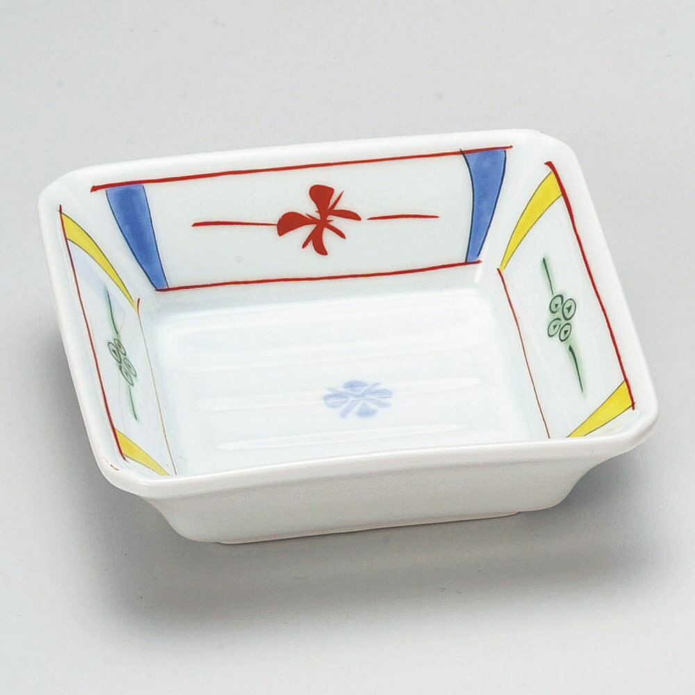 Rakuten - 11cm 染錦 小花 角鉢(強化食器)和え物 お浸し お惣菜 炊きもの 煮物 お漬物 おばんざいの盛り付けに15cm以下の便利 丈夫な四角鉢