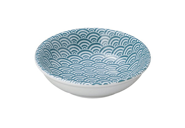Mino Ware - 青海波 緑 11cm 薬味皿 お手塩皿 11.3x2.8cm 日本製 美濃焼
